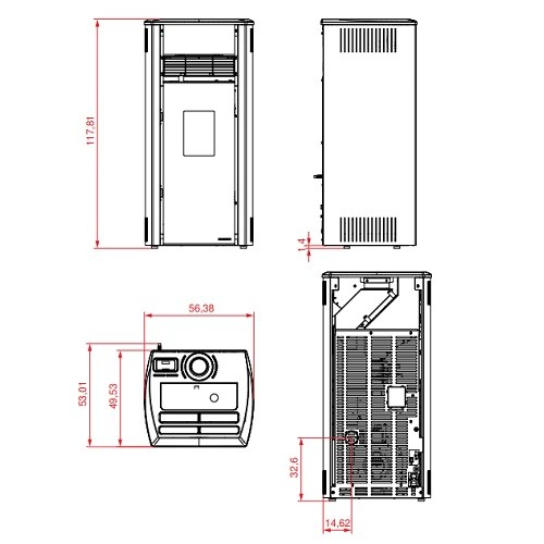 Pelletofen Palazzetti Ecofire Aurora US Pro 2 | 12 kW