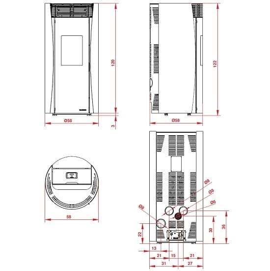 Pelletofen Palazzetti Ecofire Vivienne 9 Pro 2 | 9 kW