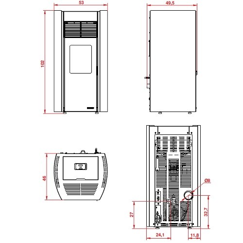 Pelletofen Palazzetti Ecofire Milù 8 kW