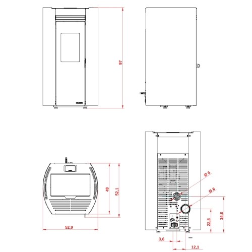 Pelletofen Palazzetti Ecofire Flo TC 9 kW