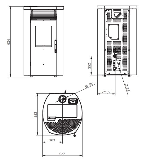 Pelletofen Royal Rondine Air 80 US 8 kW