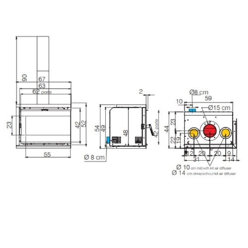 Kaminsatz Edilkamin Firebox 49 Evo | 9,6 kW