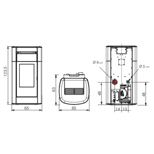 Pelletofen Edilkamin Kira H 23 Evo 22,8 kW Hydro