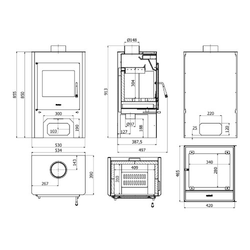 Holzofen HS Flamingo Espo III 9,2 kW