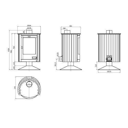Holzofen HS Flamingo Picolo II 7,4 kW