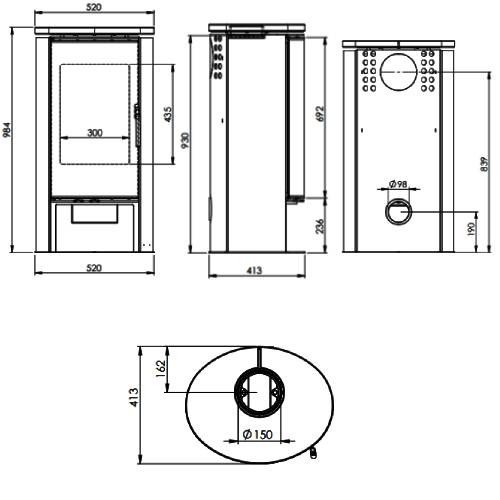 Holzofen Fireplace Kobe 5 kW