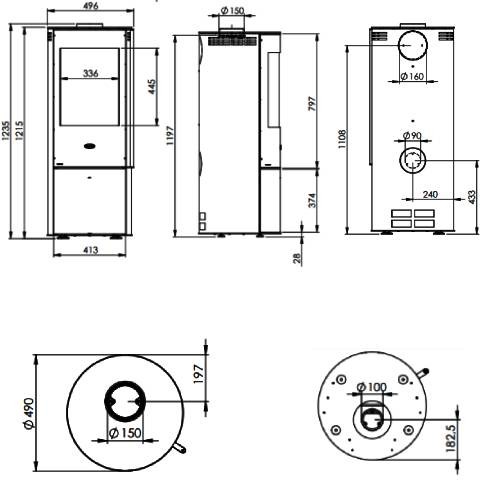 Holzofen Fireplace Livorno 6 kW