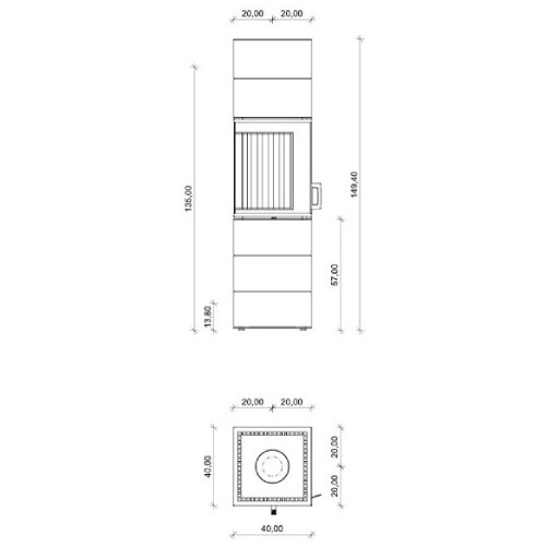 Holzofen Neocube S10 Black & White Edition 5,4 kW