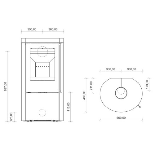 Holzofen Vaio IQ 33 Naturstein 6,3 kW
