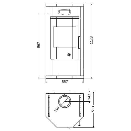 Holzofen Wamsler Thyra DB mit feu continu automatique 6 kW