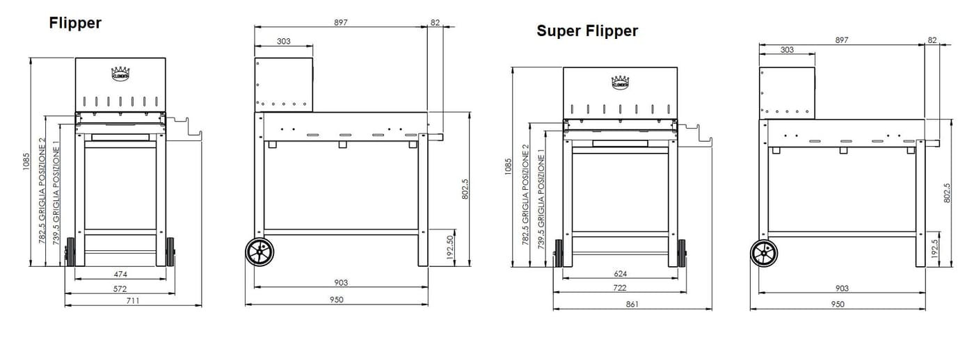 Holzgrill CLEMENTI - Flipper und SUPER Flipper