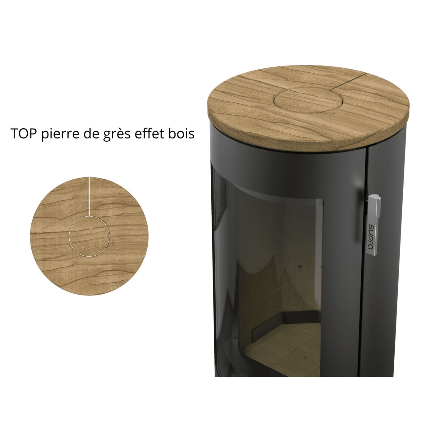 Holzofen raumluftunabhängig - SUPRA Chloé auf Standfuß 7 kW