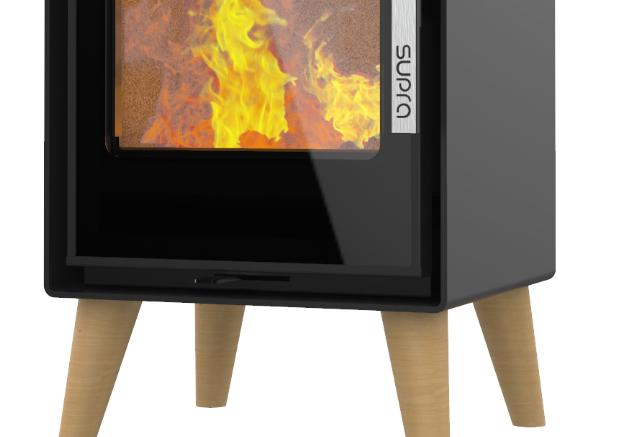 Holzofen raumluftunabhängig - SUPRA Jacco Holzfüße 4,8 kW