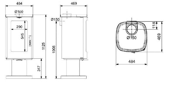 Gusseisen-Holzofen -SUPRA Maonie sur pied 11.5 kW