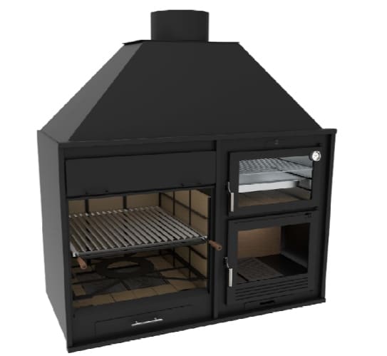 Holzkohle-/Holzgrill mit Backfach - FM CALEFACCION - FUSION 160