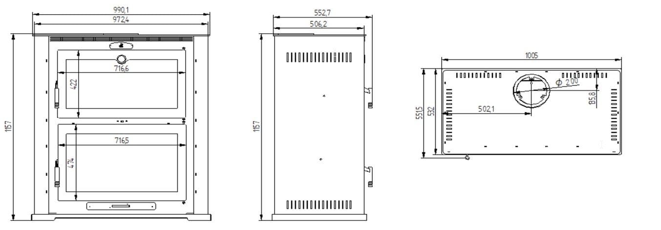 Holzofen mit Backfach - FIREMATIC Baltimore 10.9 kW