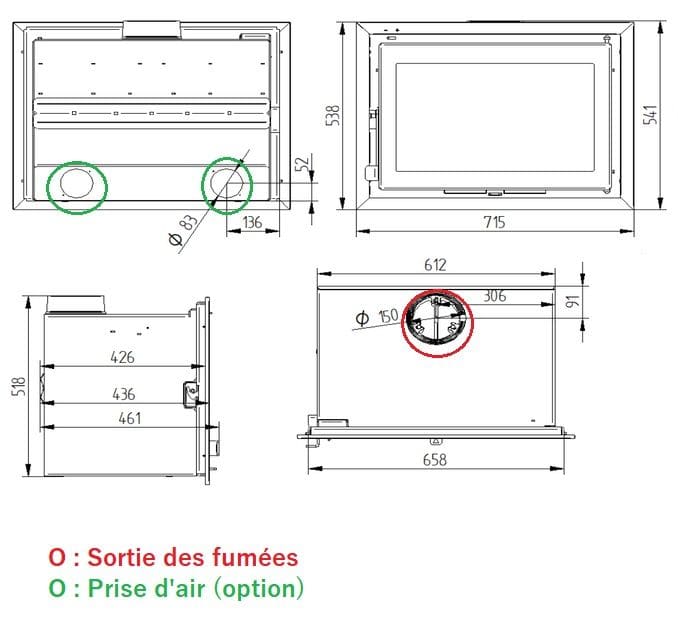 Holzeinsatz anschließbar - FIREMATIC Olen 12.6 kW