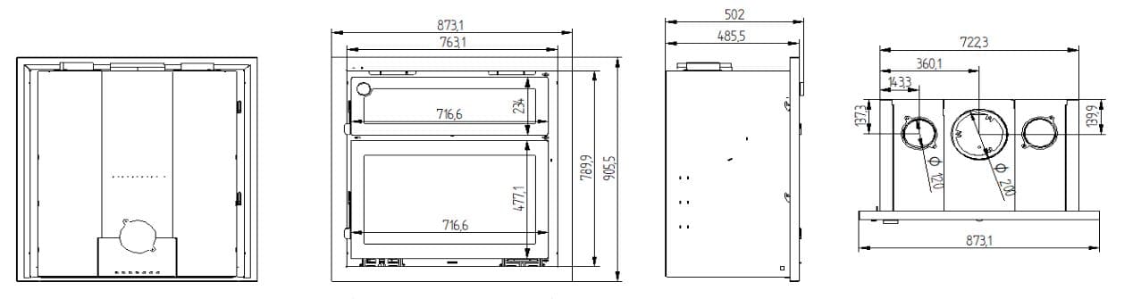 Holzeinsatz mit Backfach - FIREMATIC Ohio 12.8 kW