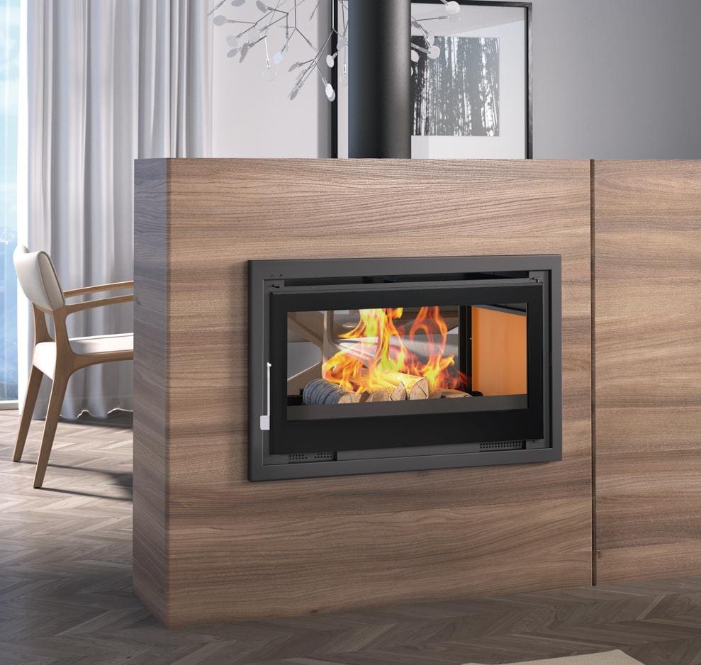 Holzeinsatz 2 verglaste Türen belüftet - FIREMATIC Sana 13,3 kW