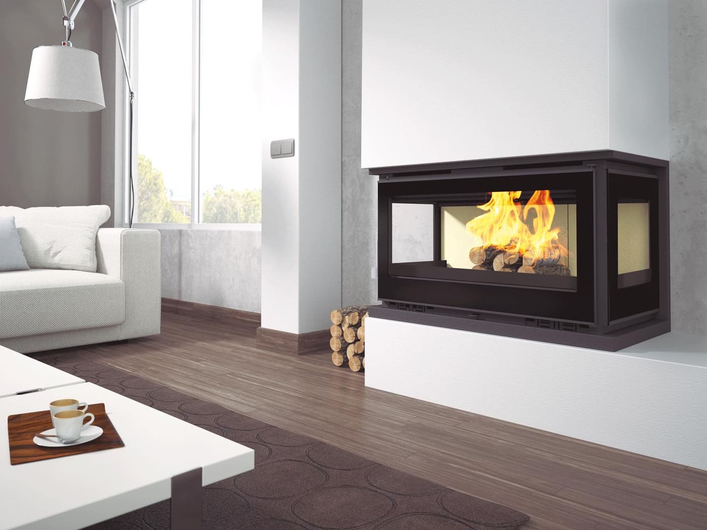 Holzeinsatz 3 verglaste Belüftung - FIREMATIC Olly 13,3 kW