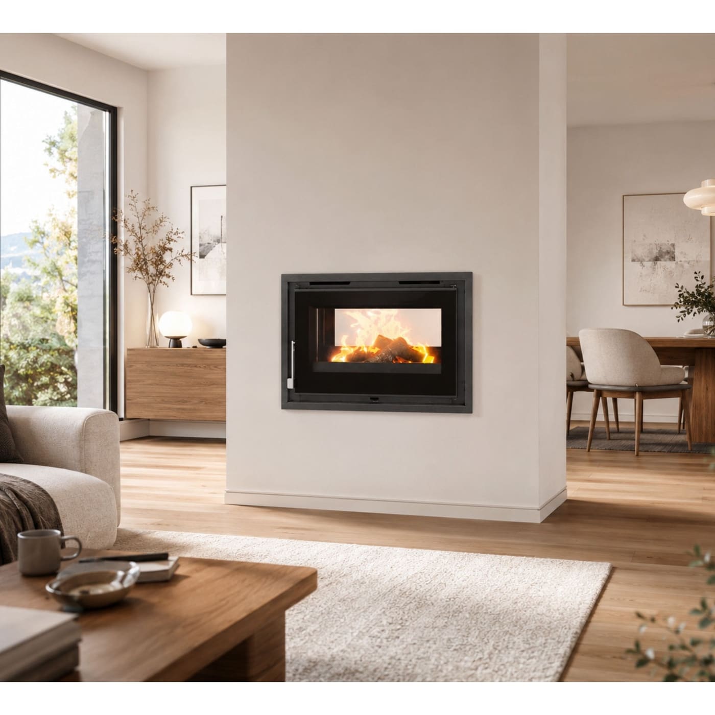 Holzeinsatz 2 verglaste Belüftung - FIREMATIC Suna 12,8 kW