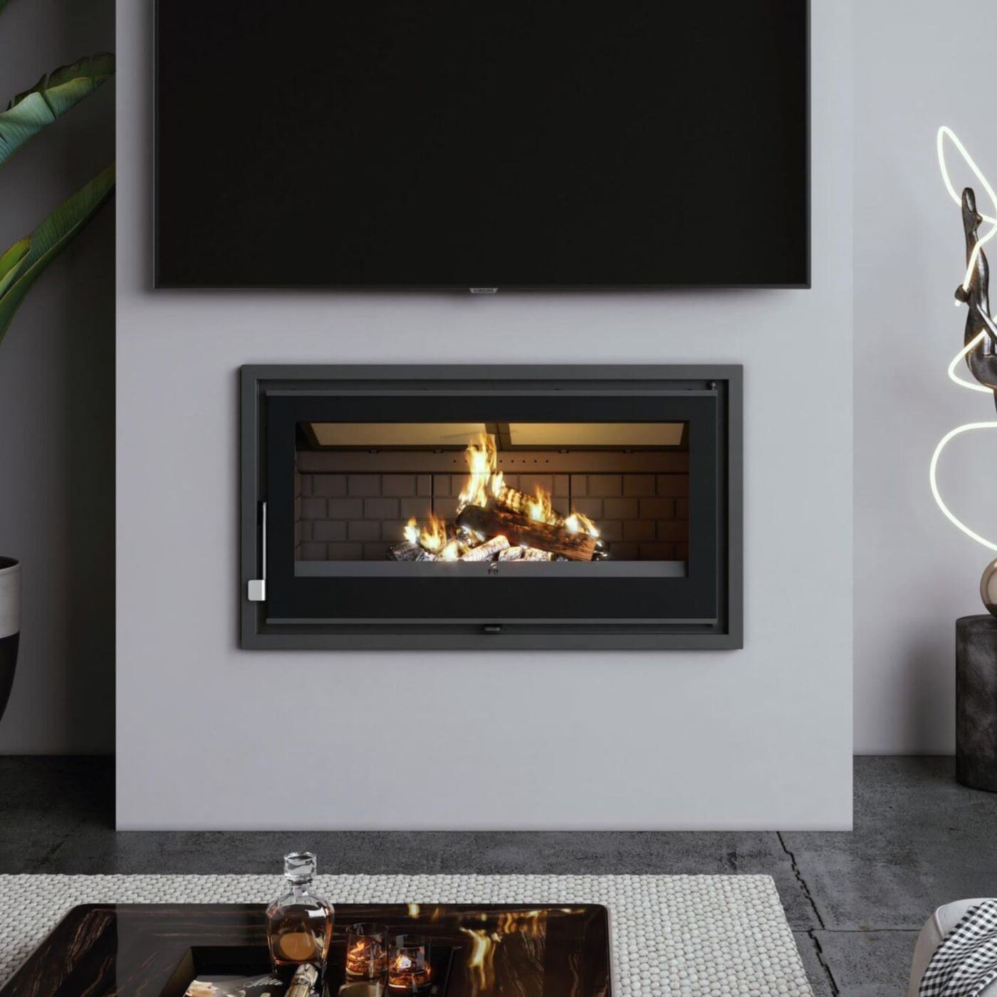 Belüfteter Holzeinsatz anschließbar silencieux - FIREMATIC Halifax - LV 14,5 kW