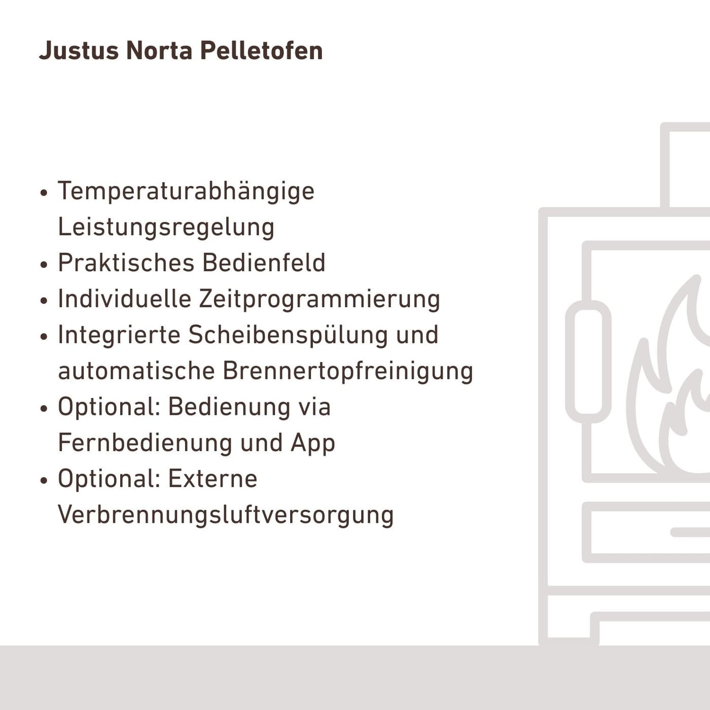 Justus Norta Pelletofen 8 kW Stahl