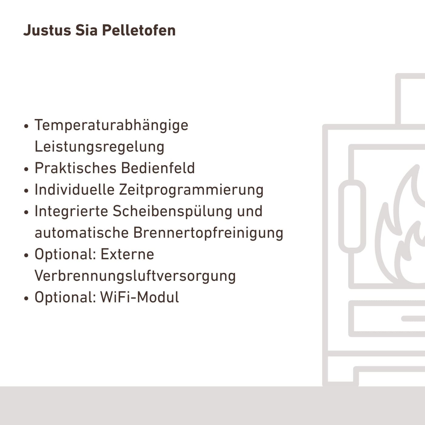 Justus Sia Pelletofen 8 kW Stahl