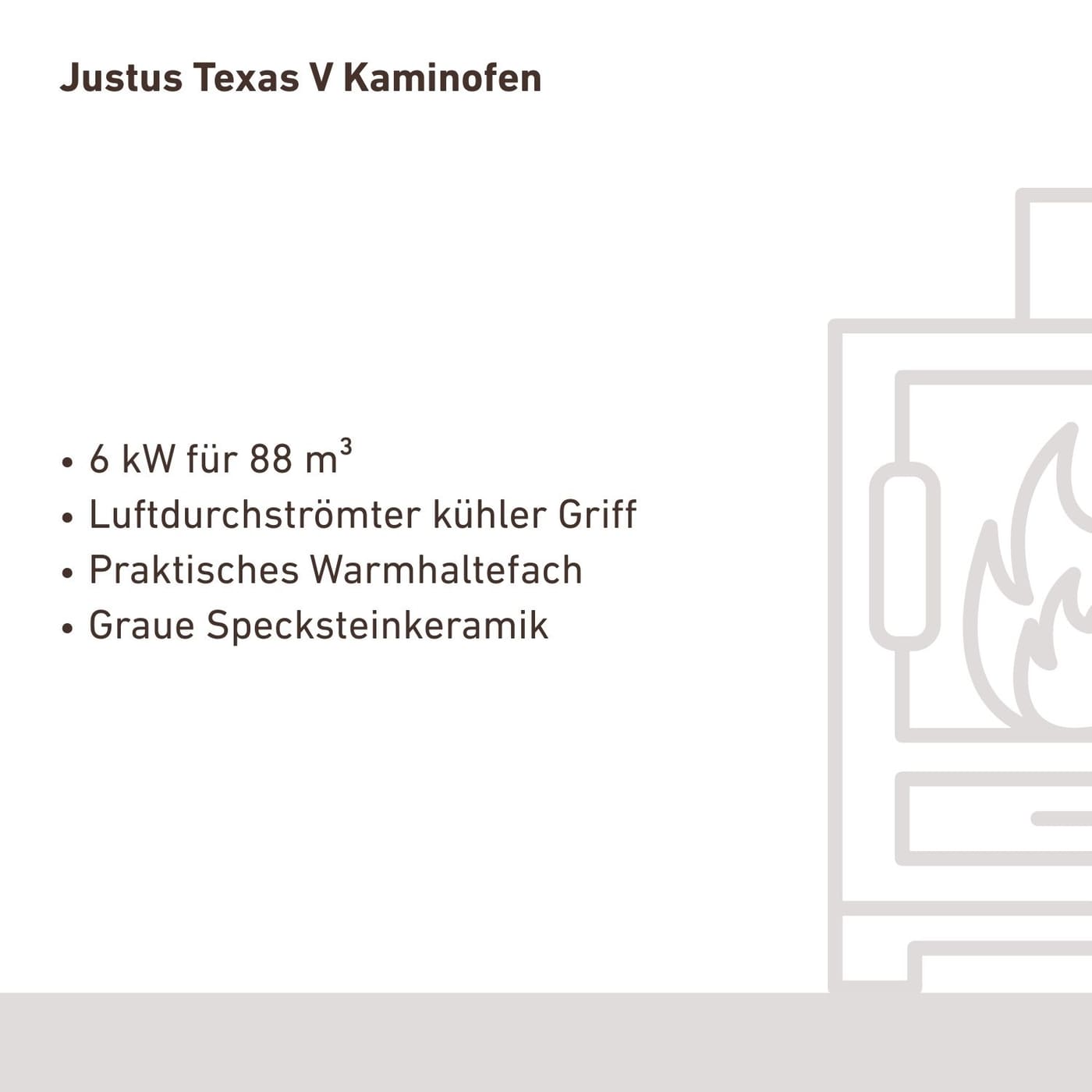 Justus Texas V Specksteinkeramik Kaminofen 6 kW