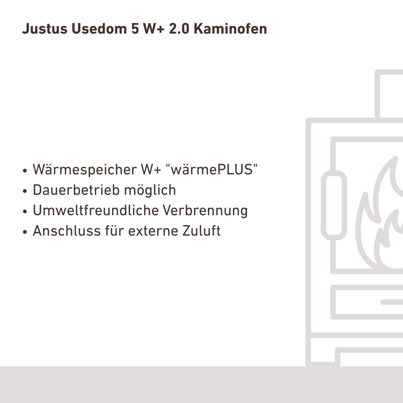 Justus Usedom 5 W 2.0 Kaminofen 5 kW Stahl