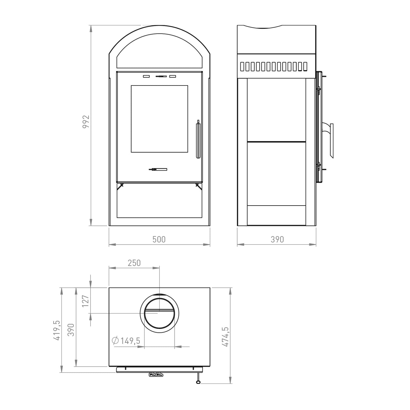 Justus Vegas V Kaminofen 6 kW Keramik