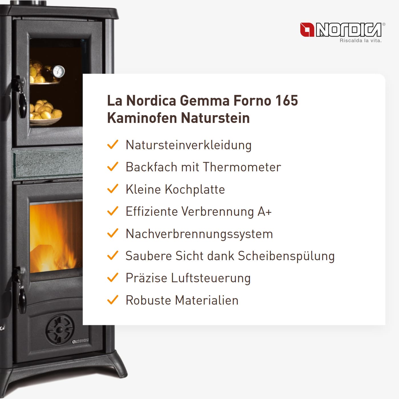 La Nordica Gemma Forno 165 Naturstein Kaminofen
