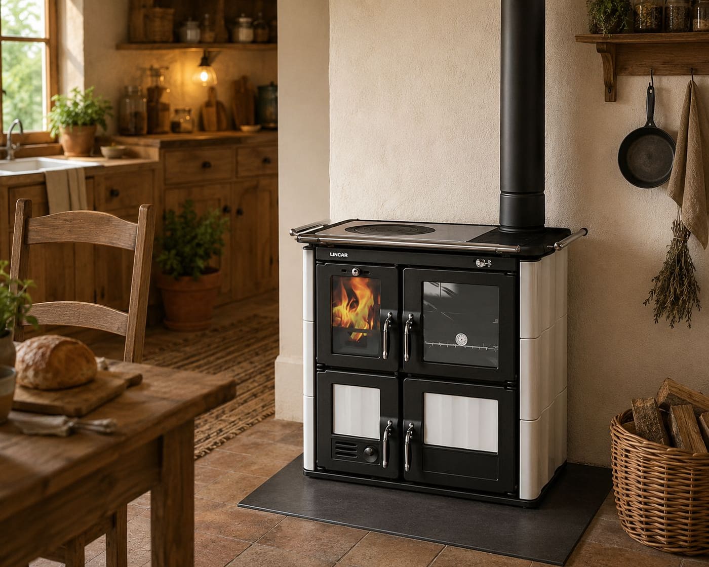 Holz-Küchenherd aus Keramik - LINCAR Bea 7,5 kW