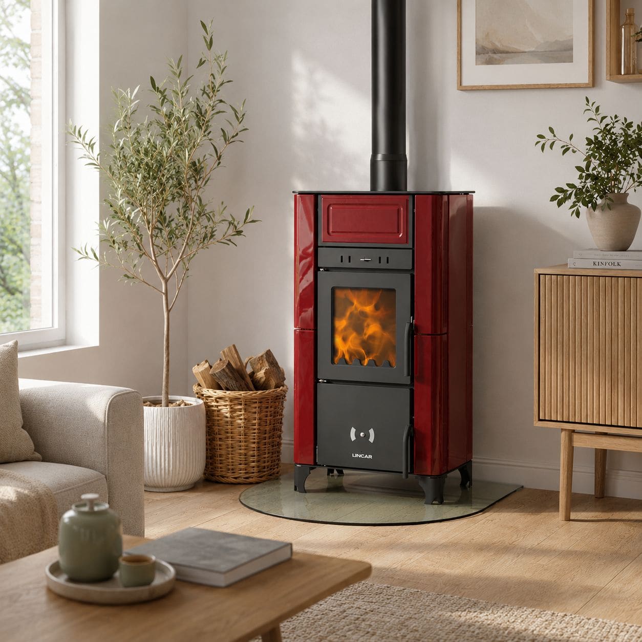 Ventilated ceramic wood stove - LINCAR Emily 6,7 kW