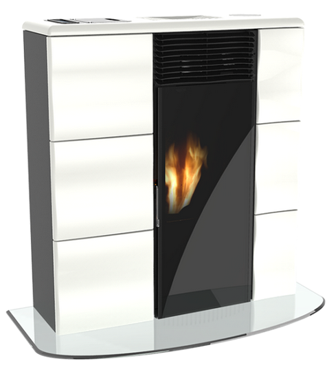extraflacher kanalisierbarer Pelletofen - LINCAR Olga canalizzata Evo 8.7 kW
