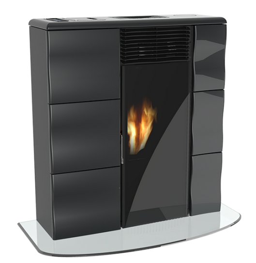 extraflacher kanalisierbarer Pelletofen - LINCAR Olga canalizzata Evo 8.7 kW
