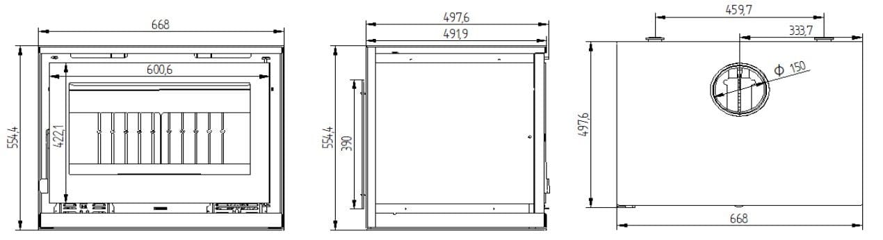 Belüfteter hängender Holzofen - FIREMATIC Toronto - S 12,5 kW