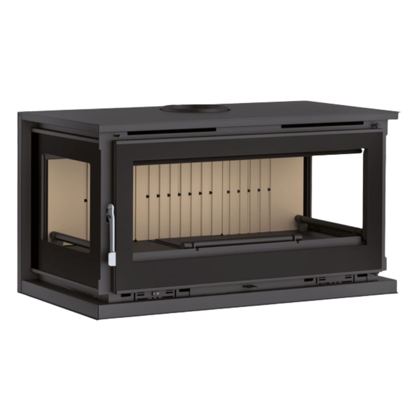 Belüfteter Holzofen anschließbar, 3 Scheiben freistehend - FIREMATIC CALGARY - M 12,8 kW