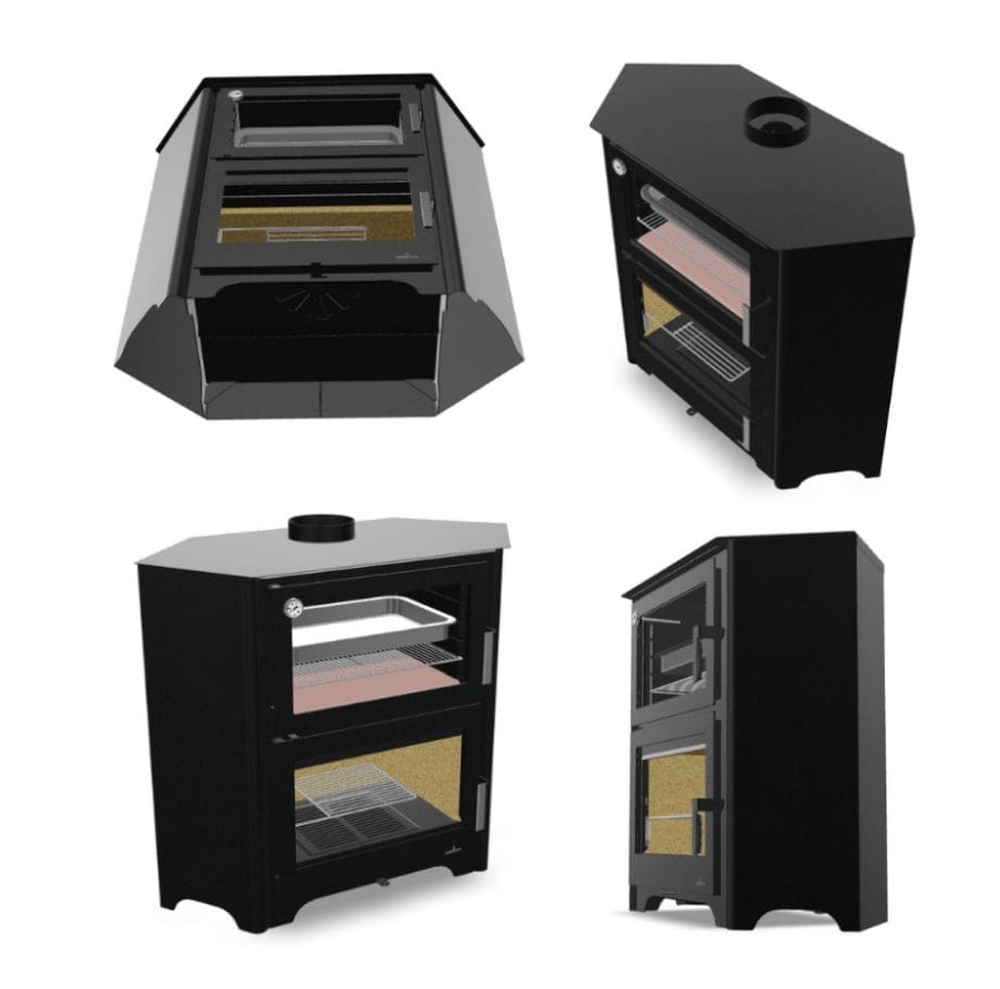Holzofen anschließbar mit Backfach - BRONPI Murano - R 14 kW