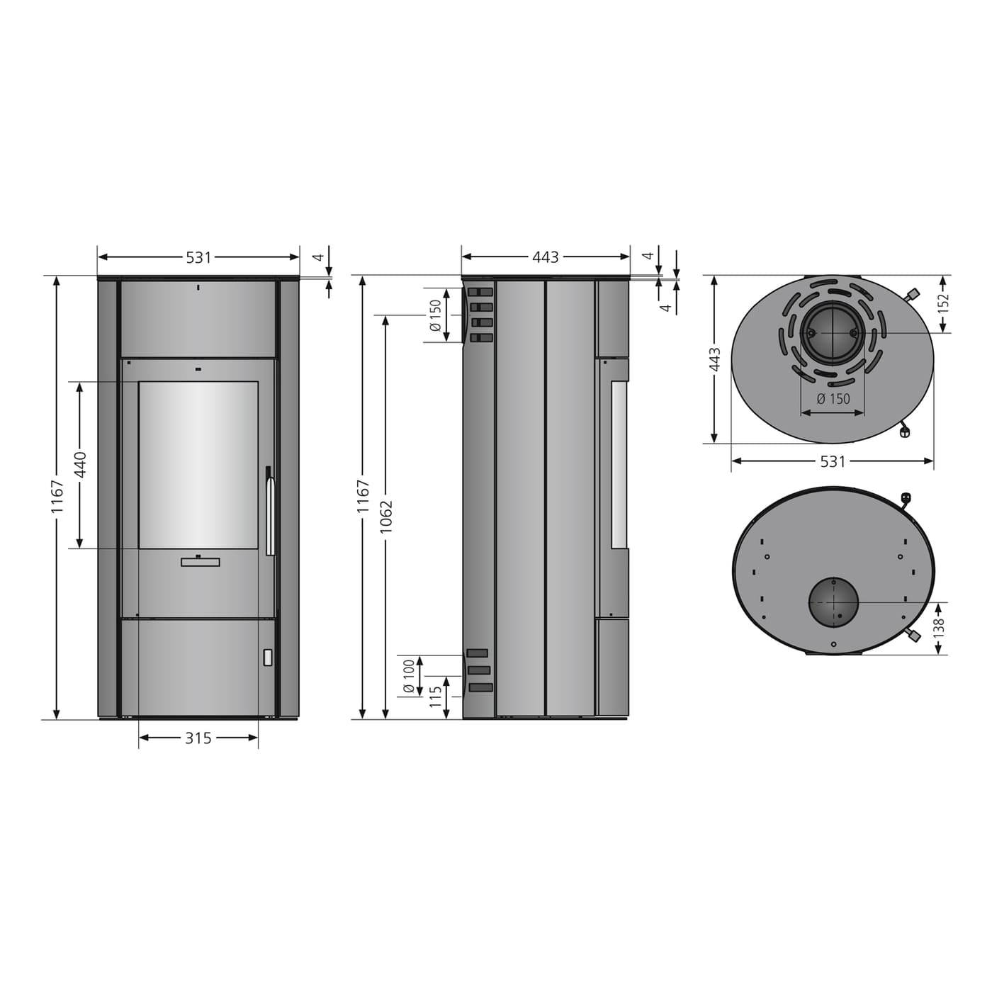 Oranier Polar W 2.0 Kaminofen 6,5 kW Speckstein