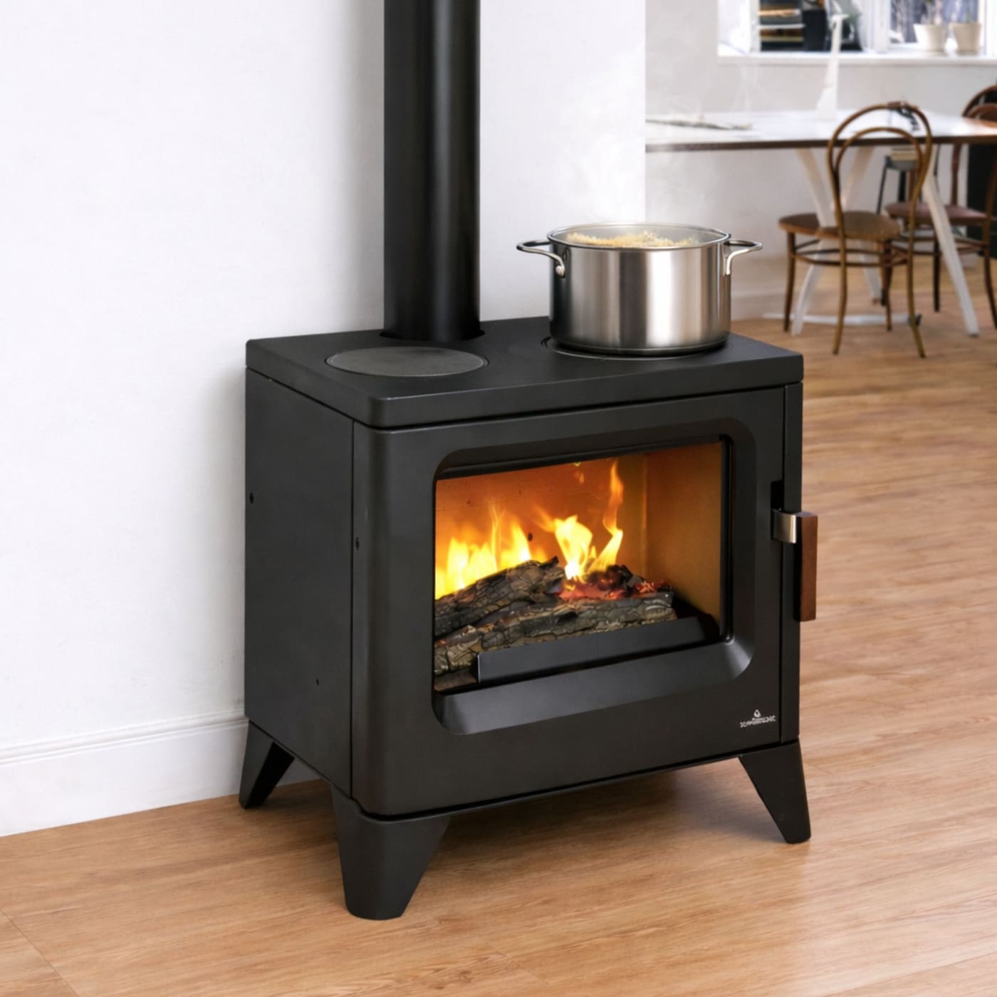 Holzofen anschließbar mit Kochplatten - BRONPI Orly-C 6 kW