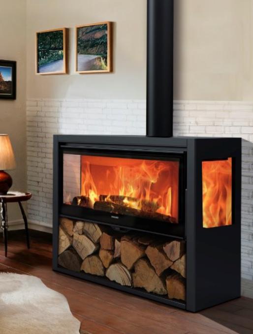 Holzofen anschließbar 3 vitres - PANADERO Chopin 3V 8.2 kW