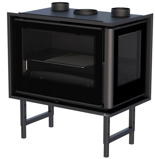 Holzeinsatz 2 belüftete Scheiben, kanalisierbar - BRONPI Paris 70 ED 11 kW