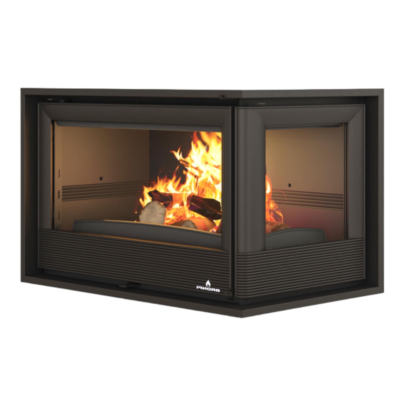 Holzeinsatz 2 belüftete Scheiben, kanalisierbar - BRONPI Paris 90 ED 13 kW
