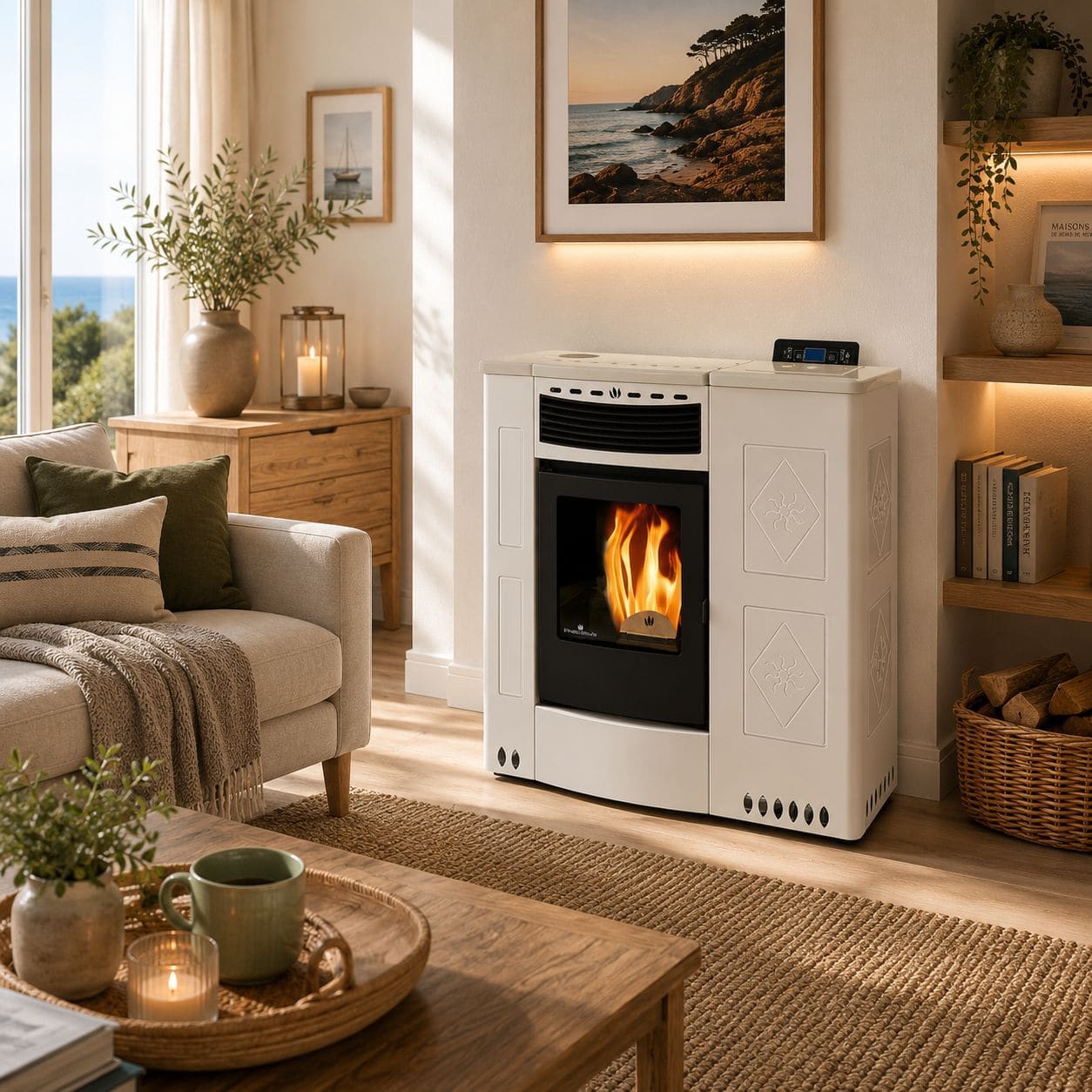 Keramik-Pelletofen extra flach - ORIGINE PHEBO Iris 11,5 kW