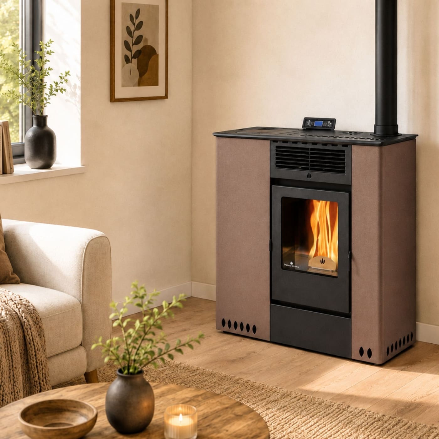 Pelletofen Slim - ORIGINE PHEBO Hera Reverse 11.5 kW