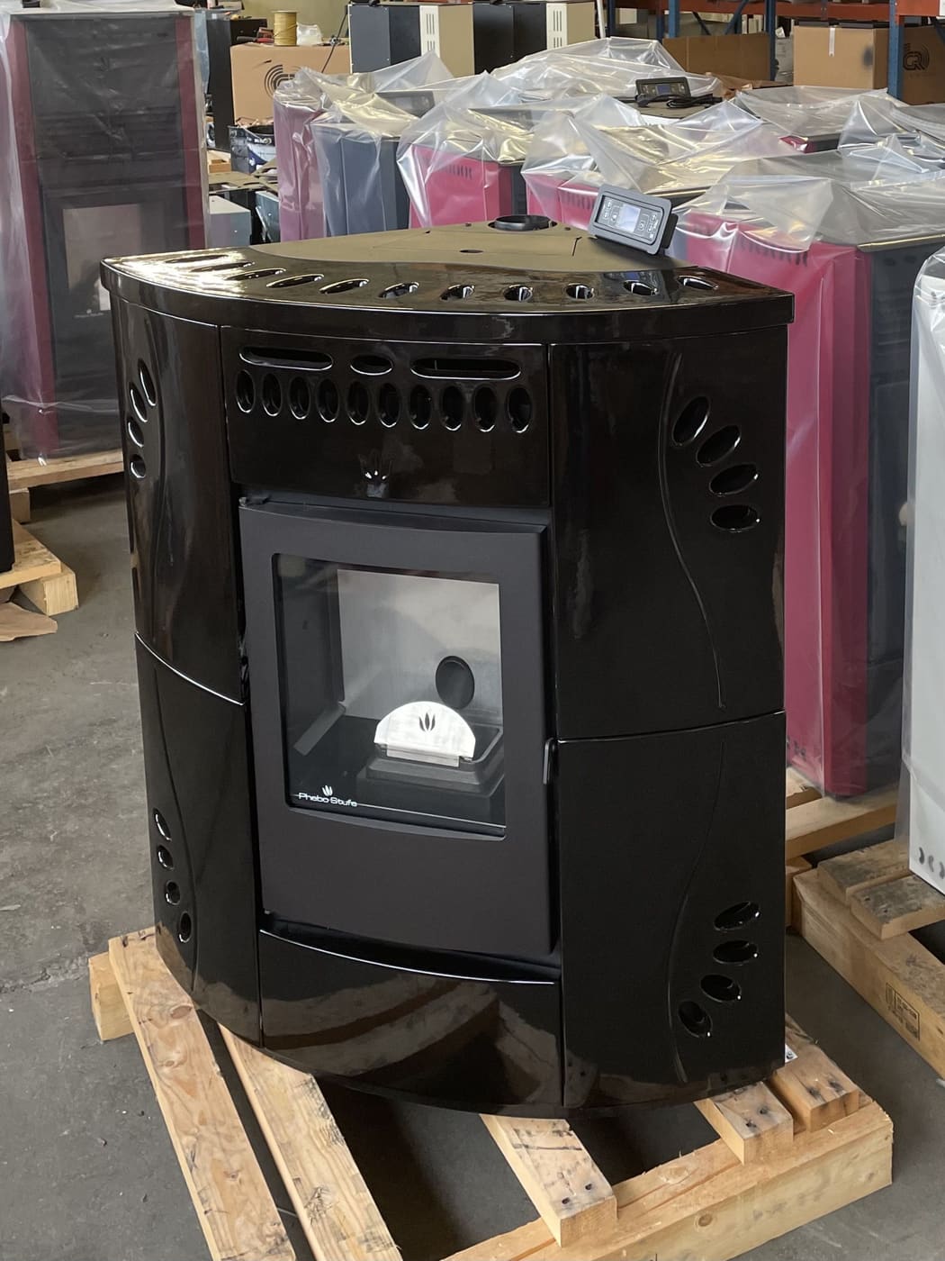 Eck-Pelletofen aus Keramik - ORIGINE PHEBO Gaia 12.2 kW