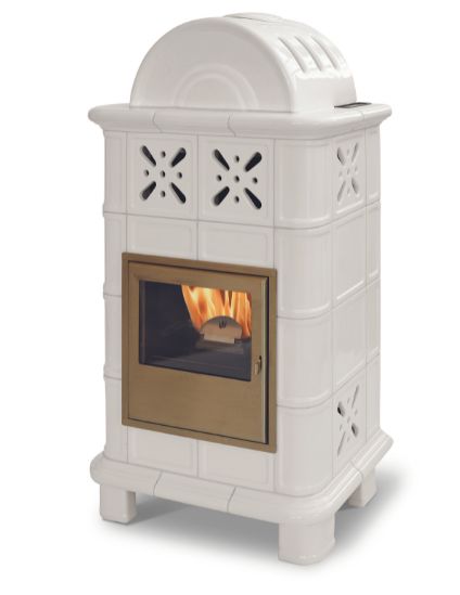 Pelletofen kanalisierbar aus Keramik - ORIGINE PHEBO Diana-Dôme 12,7 kW
