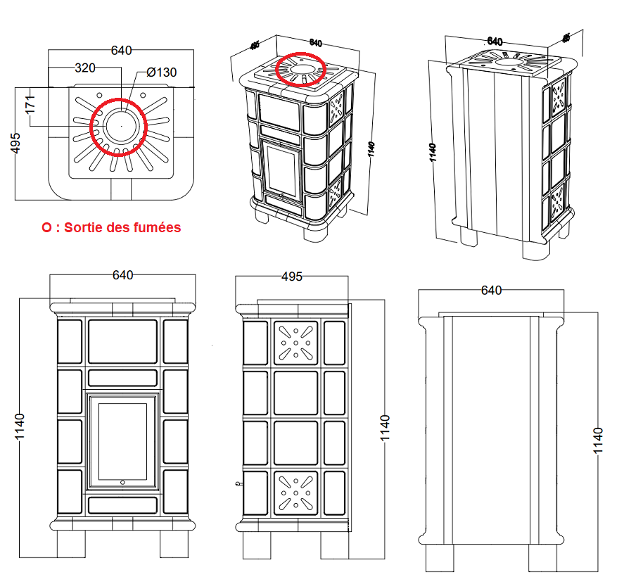 Holzofaus Keramik - ORIGINE PHEBO Vesta Sole 10.7 kW
