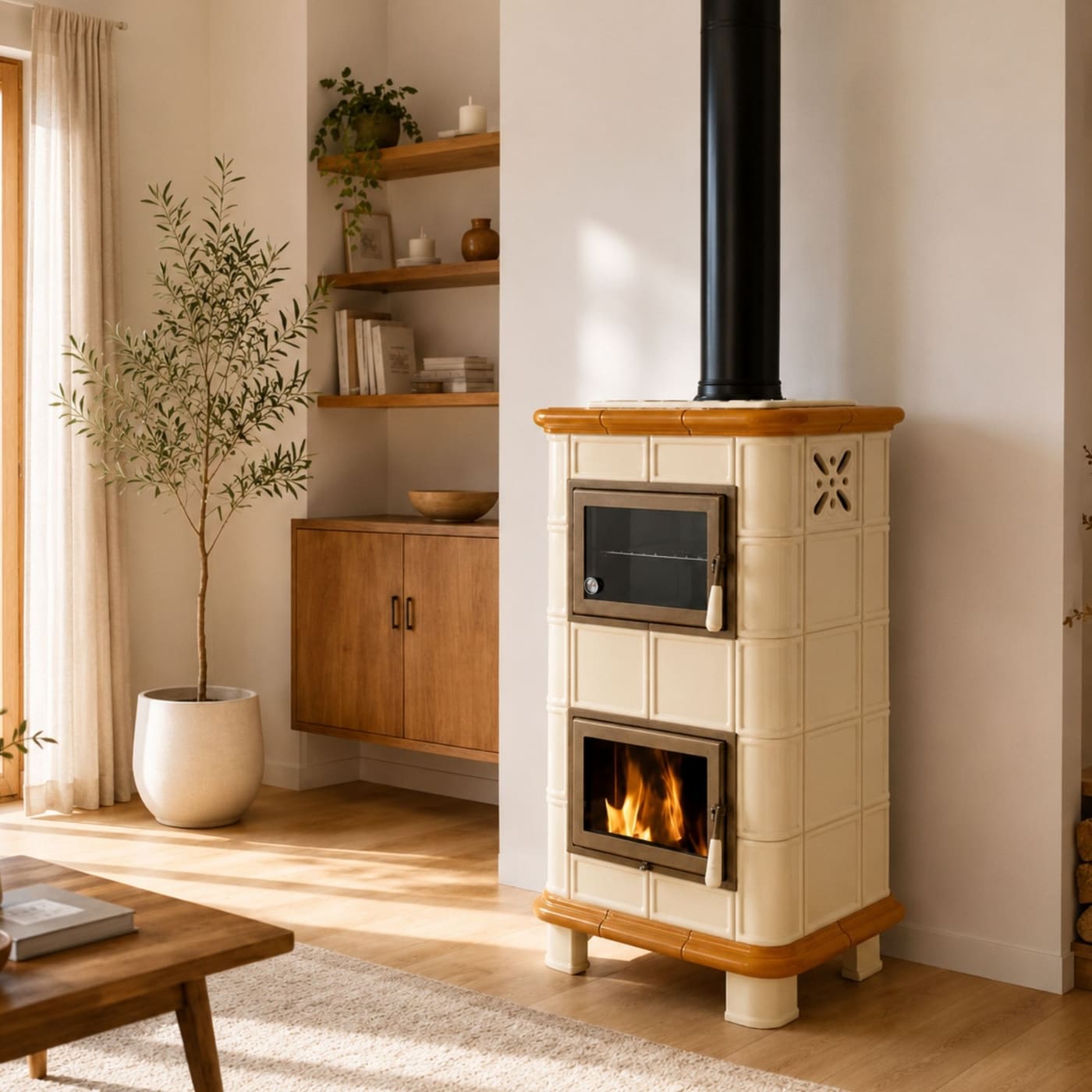 Holzofen mit Backfach aus Keramik - ORIGINE PH Demetra 4S 11.8 kW